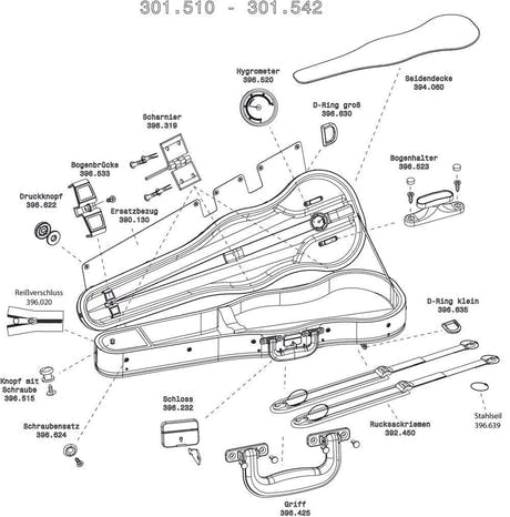 GEWA manta de repuesto de felpa gris para estuche moldeado Liuteria Maestro