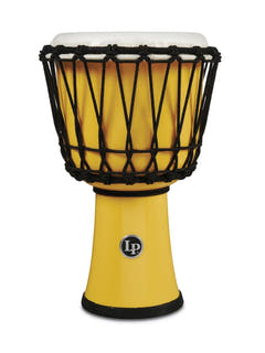 Latin Percussion Djembé World de 7 pulgadas con afinación de cuerda Circle - Yellow (LP1607YL)