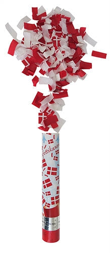 Cañones de Confeti Manual (Rojo, Blanco, 30cm)