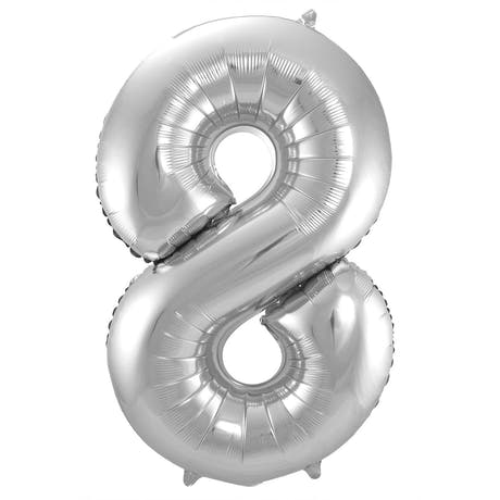 Globo de Foil Número 8 (Plata, 86 cm)