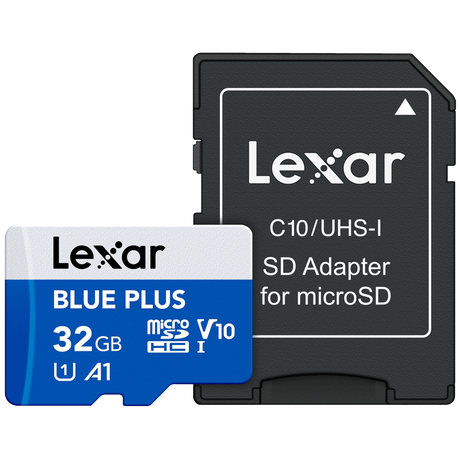 Lexar BLUE PLUS microSDHC 32GB UHS-I 100MB/s con adaptador SD