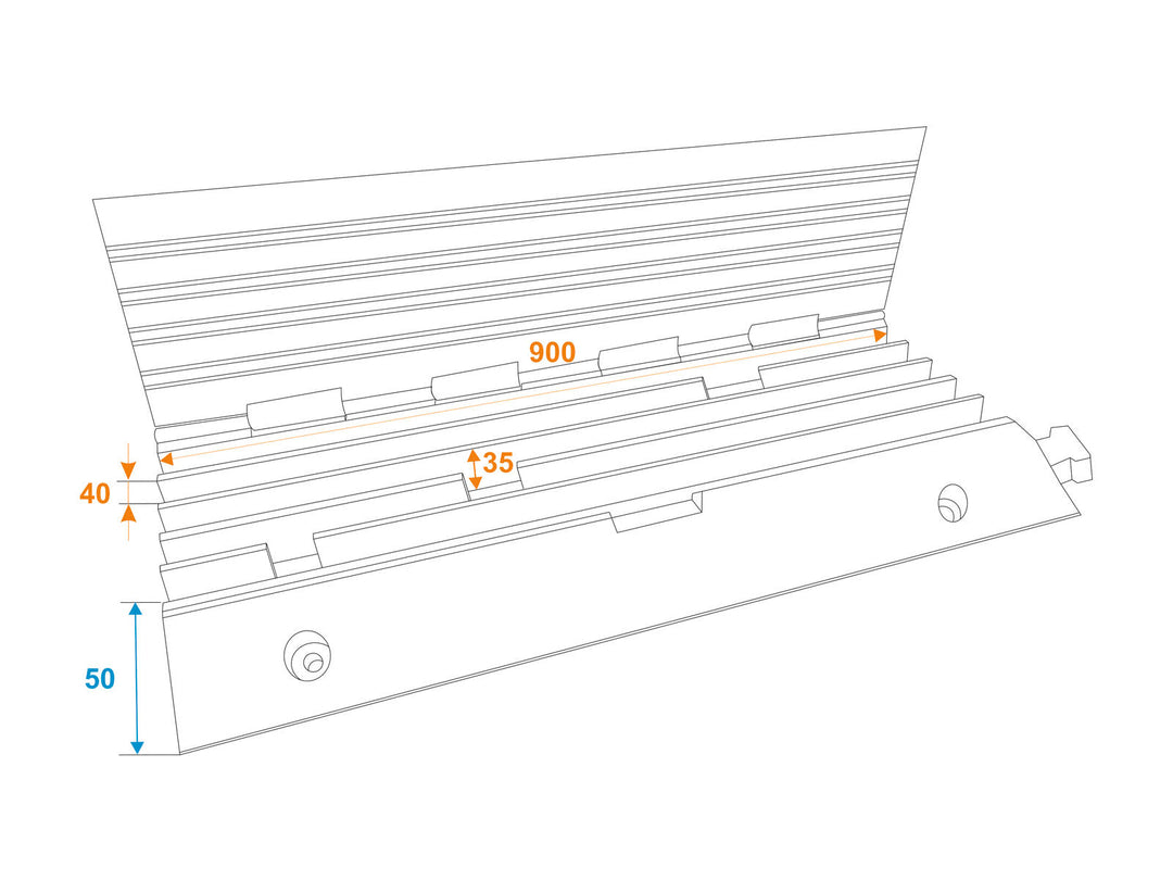 EUROLITE Puente para cables 5 canales 900x500x50mm