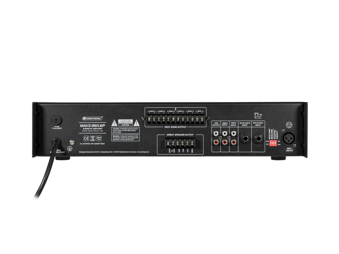 OMNITRONIC MAVZ-360.6P Amplificador de mezclas PA