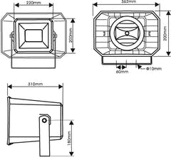 OMNITRONIC HS-60 Altavoz de trompeta PA