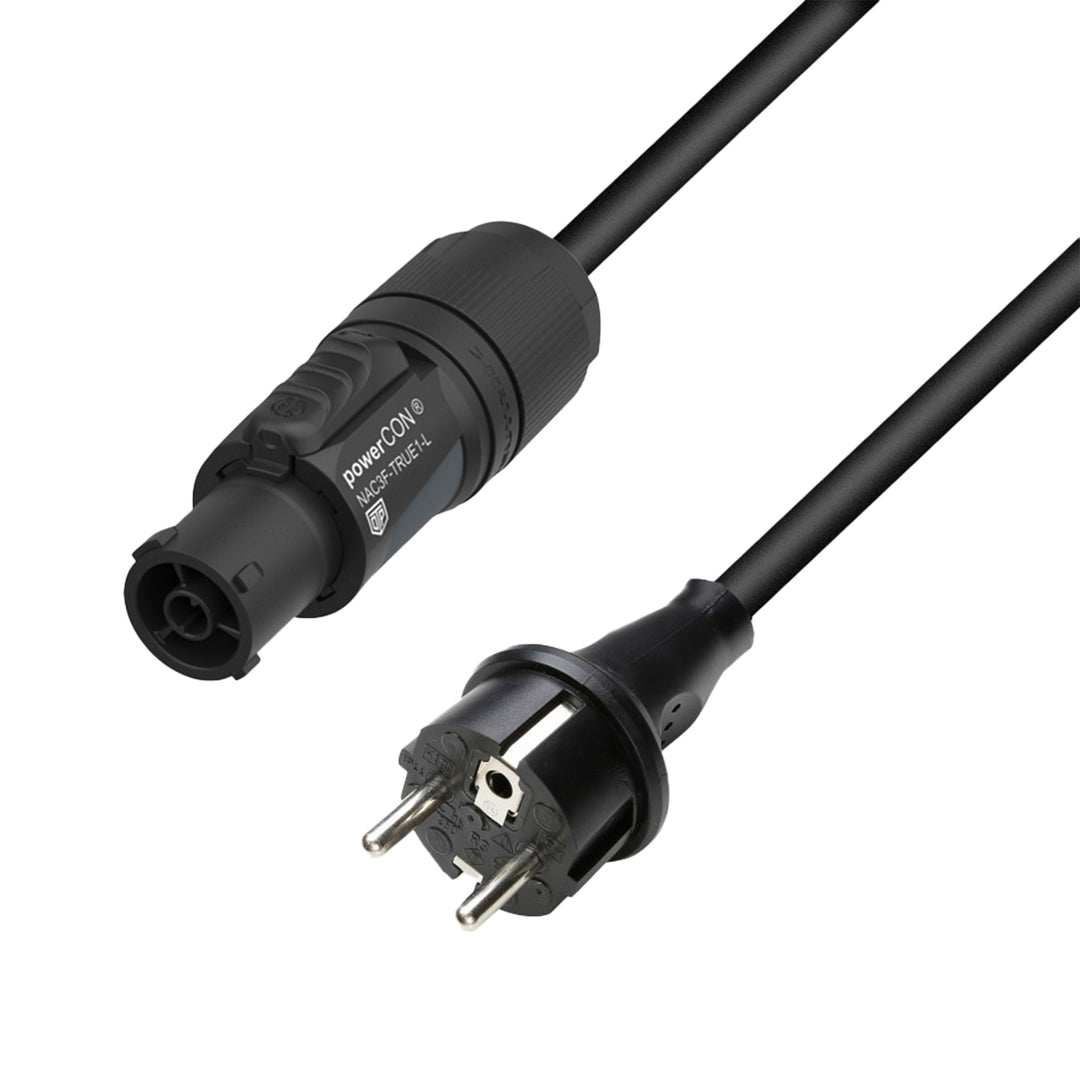 Adam Hall Cables 5 STAR TCON 0300 - cable de alimentación | Neutrik TRUE1® x CEE 7/7 con cable Titanex® | 3 m