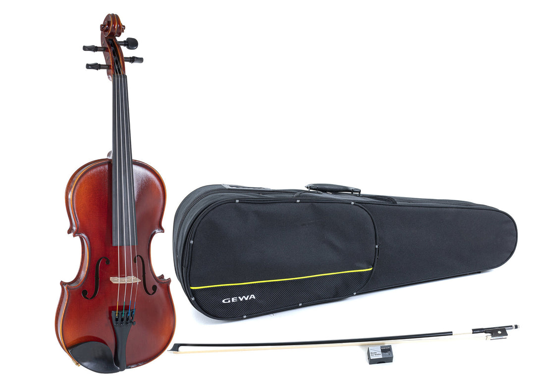 GEWA Violines Ideale - 1/4 (Listo para tocar, incluye estuche moldeado, arco de carbono, cuerdas Larsen Aurora, protegido para el transporte)