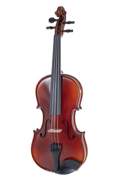 GEWA Violines Ideale - 4/4 lefthand (Listo para tocar incl. estuche moldeado, arco de carbono, cuerdas Larsen Aurora, asegurado para el transporte)