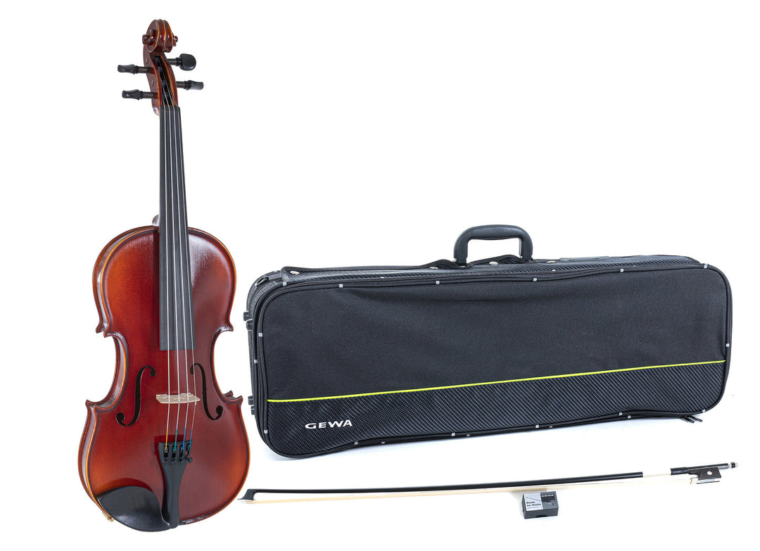 GEWA Violines Ideale - 3/4 (Listo para tocar, incluye estuche de violín, arco de carbono, cuerdas Larsen Aurora, asegurado para el transporte)