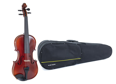 GEWA Violines Ideale - 4/4 (Listo para tocar incl. estuche moldeado, sin arco, con cuerdas Larsen Aurora)