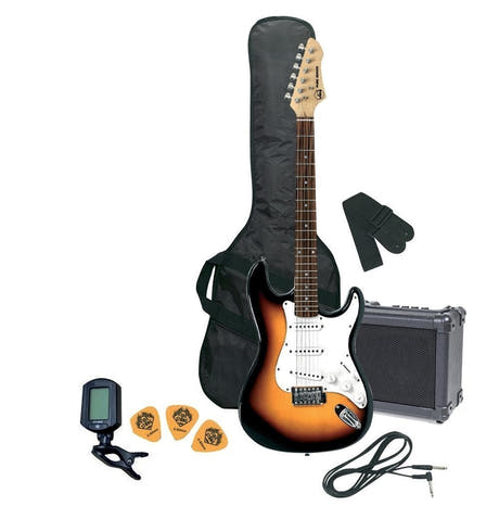 VGS RC-100 Guitar Pack, guitarra eléctrica con amplificador, 3-Tone Sunburst