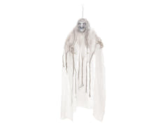 Bruja de Halloween, blanca, animada, 170 cm