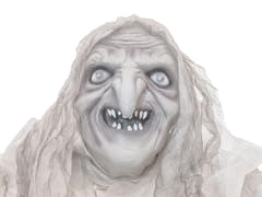Bruja de Halloween, blanca, animada, 170 cm