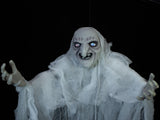 Bruja de Halloween, blanca, animada, 170 cm