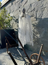 Bruja de Halloween, blanca, animada, 170 cm