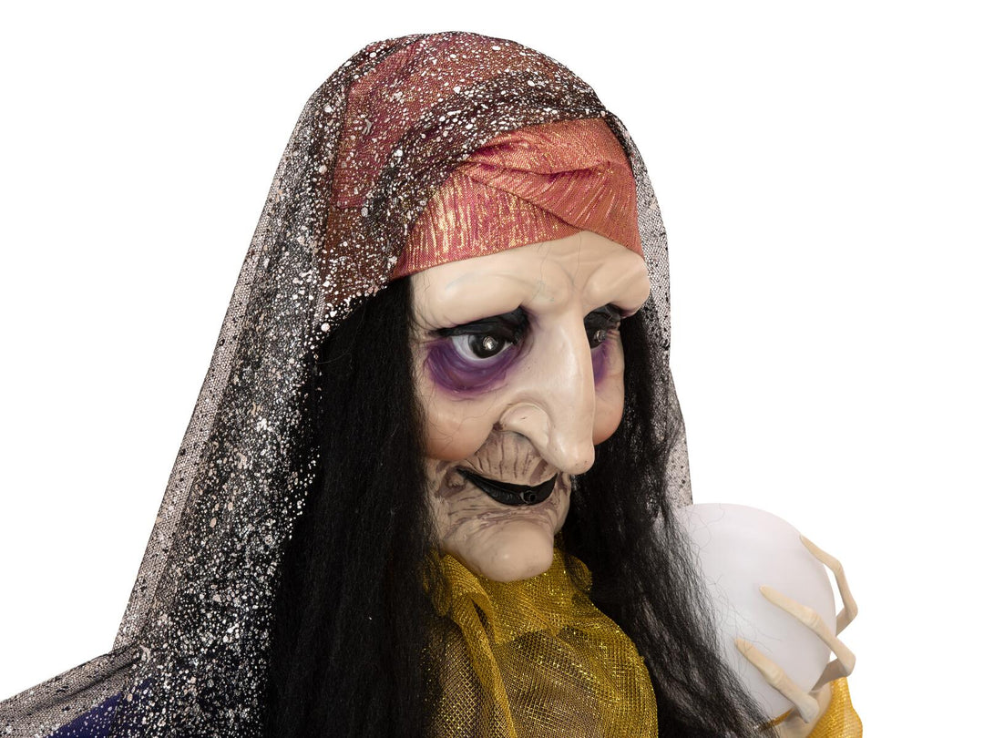 Figura de Halloween adivina con bola de cristal, animada, 40 cm