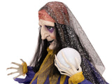 Figura de Halloween adivina con bola de cristal, animada, 40 cm