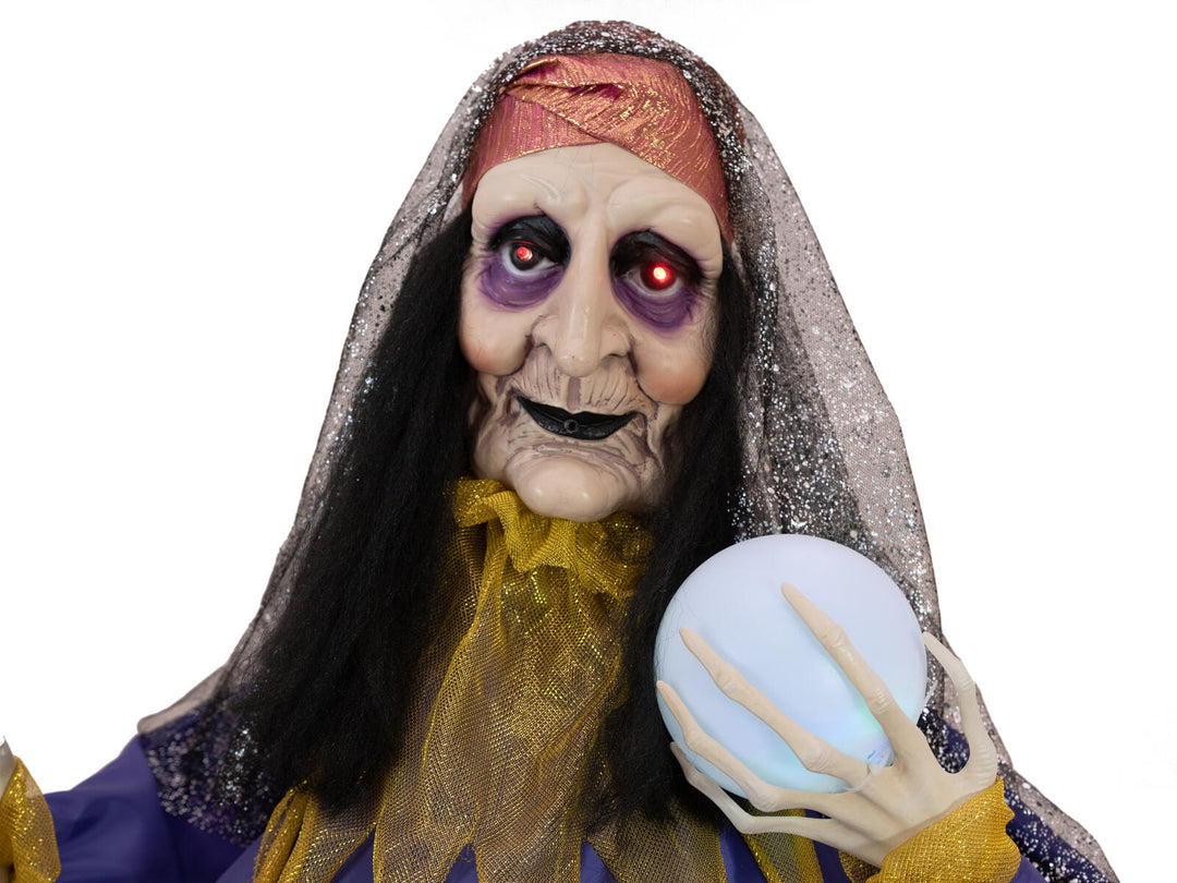 Figura de Halloween adivina con bola de cristal, animada, 40 cm