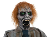 Halloween-figur zombie med motorsav, animeret, 170 cm