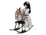 Figura de Halloween, niña en caballo balancín, animada, 72 cm