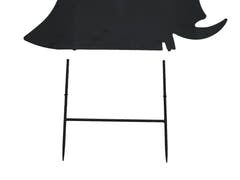 Silueta metálica de bruja con escoba, acero, 150 cm