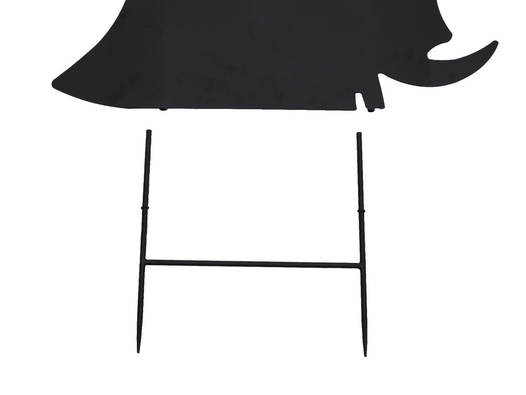 Silueta metálica de bruja con escoba, acero, 150 cm