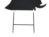 Silueta metálica de bruja con escoba, acero, 150 cm