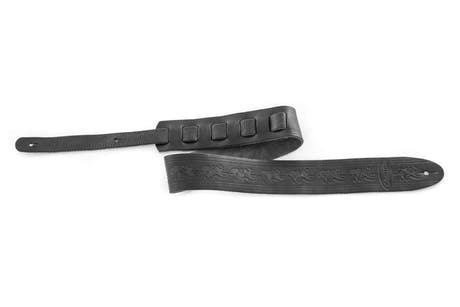 Ovation Premium correa de guitarras de cuero, Leaf, Black