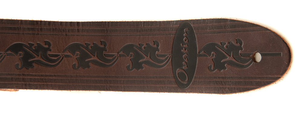 Ovation Premium guitarrem i læder, Leaf, Chocolate