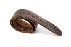 Ovation Premium guitarrem i læder, Leaf, Chocolate