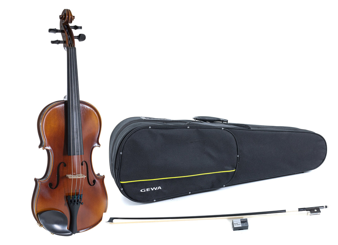 Violines GEWA Allegro - 1/2 (Listo para tocar, incluye estuche moldeado, arco de carbono, cuerdas Larsen Aurora, protegido para el transporte)