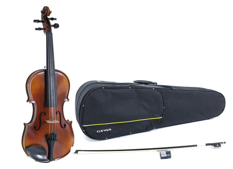 GEWA Violin Allegro - 3/4 (Lista para tocar incl. estuche moldeado, arco de carbono, cuerdas Larsen Aurora, asegurado para el transporte)