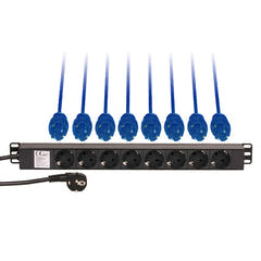 Adam Hall 1U Rack Distribuidor de Corriente (Schuko)