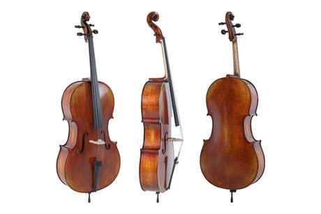 GEWA Violonchelo Maestro 2 - 4/4 (Listo para tocar incl. bag, arco de carbono y cuerdas Larsen Aurora, asegurado para el transporte)