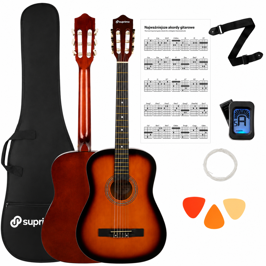 SUPRIMO CGS3 SB paquete de guitarras clásica 4/4, sunburst