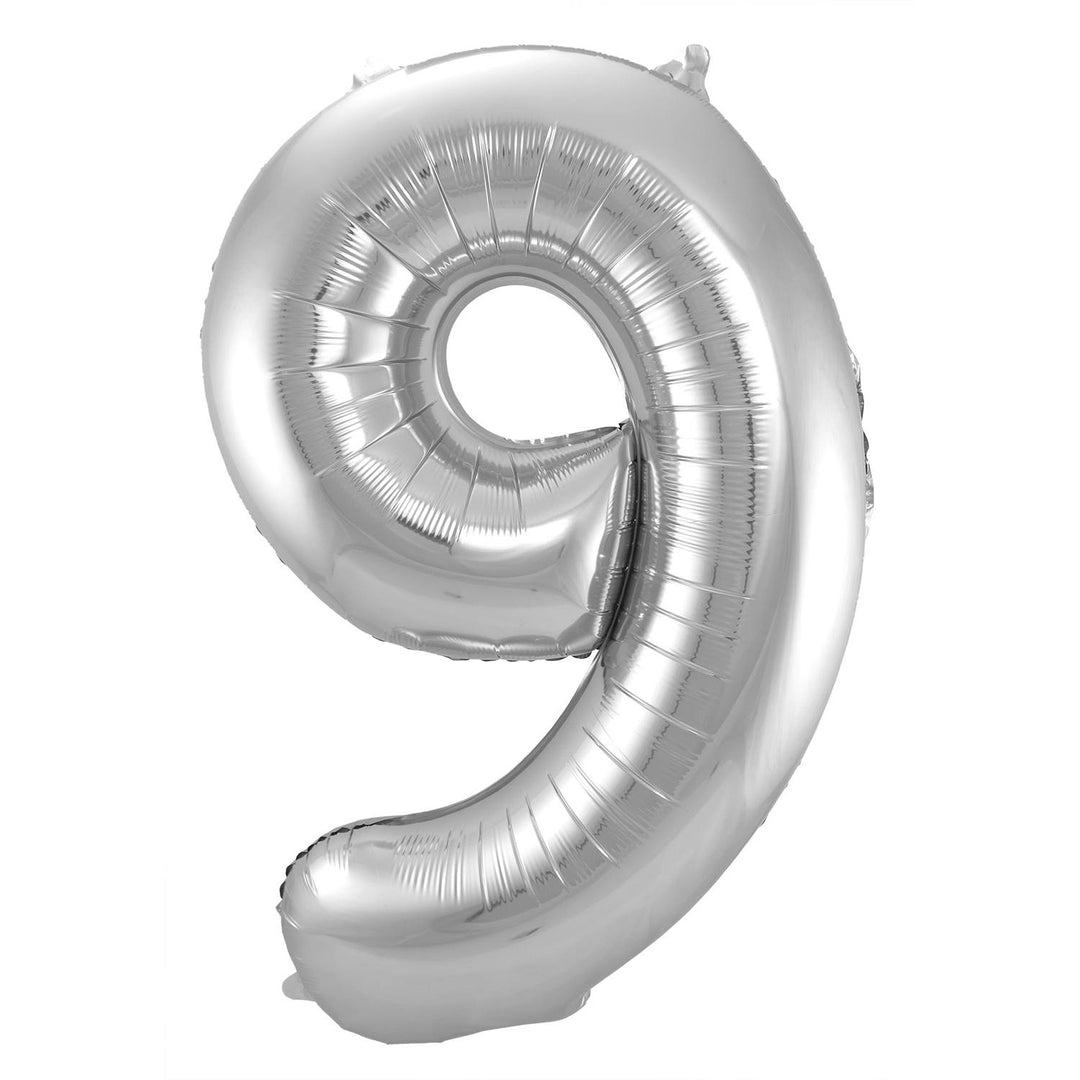Globo de Foil Número 9 (Plata, 86 cm)