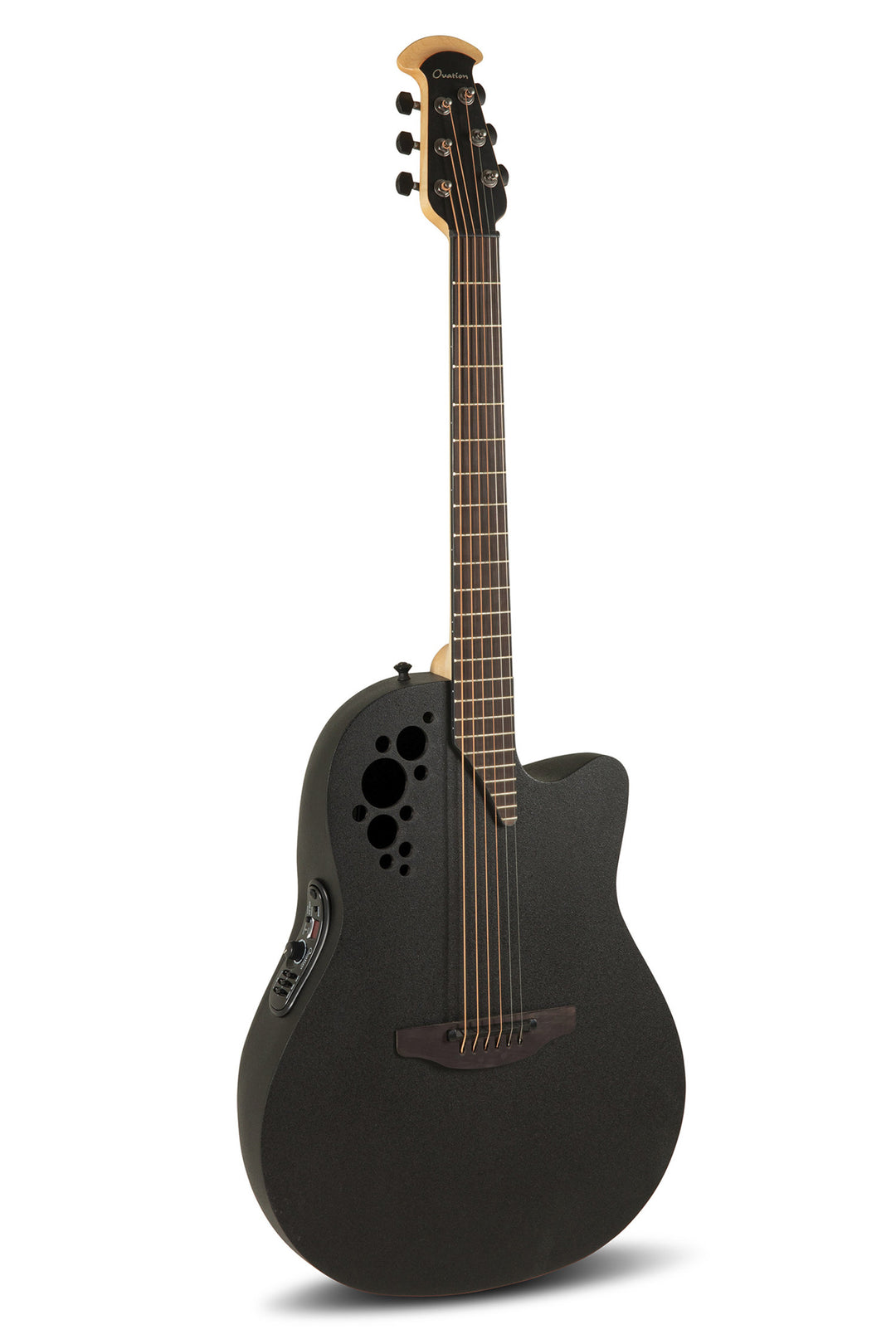 Ovation guitarra electroacústica Elite TX Mid Cutaway - Black Textured (1778TX-5-G)