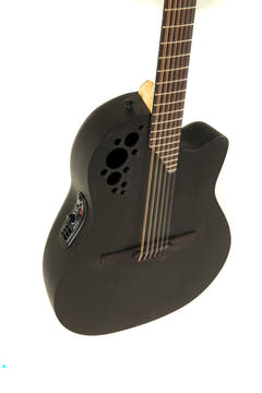 Ovation Guitarras electroacústica Elite TX Deep Contour Cutaway de 12 cuerdas - Black Textured (2058TX-5-G)