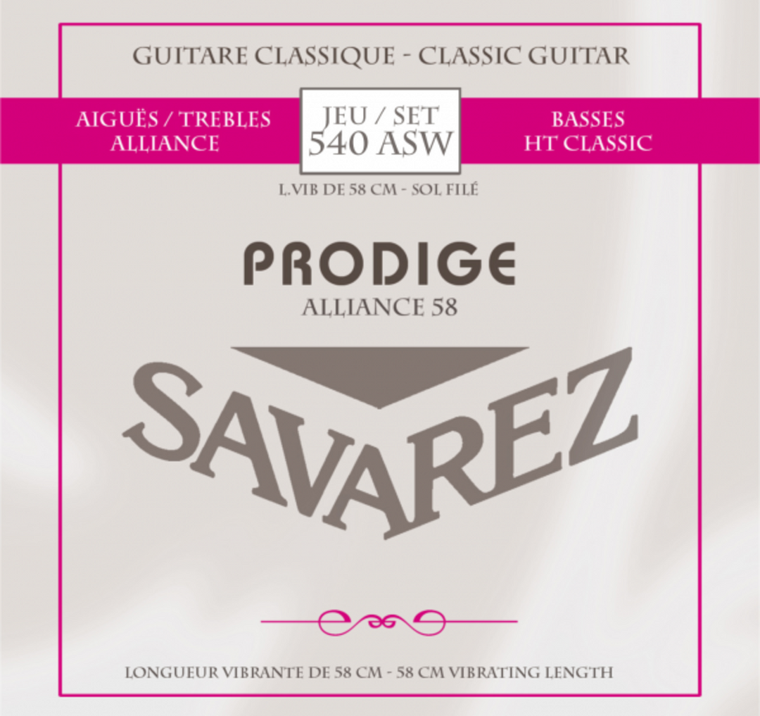 Cuerdas Savarez para guitarras clásicas Prodige 38 Children's Guitar - 3/4-7/8 Carbon Gw (540ASW)
