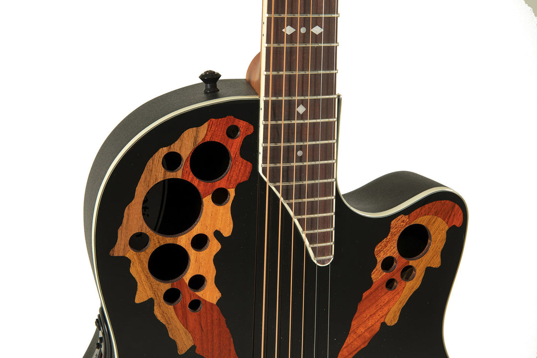 Ovation Guitarras electroacústicas Standard Elite de corte profundo contorneado - Black (2778AX-5-G)