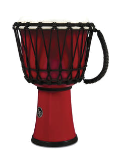 Latin Percussion Djembé World de 7 pulgadas con afinación de cuerda Circle - rojo (LP1607RD)