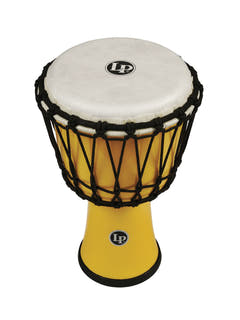 Latin Percussion Djembé World de 7 pulgadas con afinación de cuerda Circle - Yellow (LP1607YL)