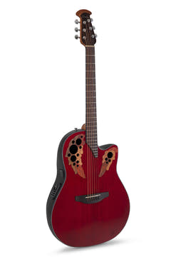 Ovation Guitarras electroacústicas Celebrity Elite Mid Cutaway - Ruby Red (CE44-RR-G)