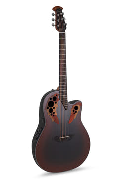 Ovation E-Acoustic Guitarras Celebrity Elite Mid Cutaway - Reverse Red Burst (CE44-RRB-G)