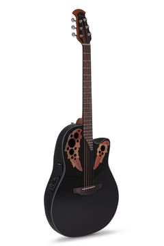 Ovation Guitarras electroacústicas Celebrity Elite de corte medio - Black (CE44-5-G)