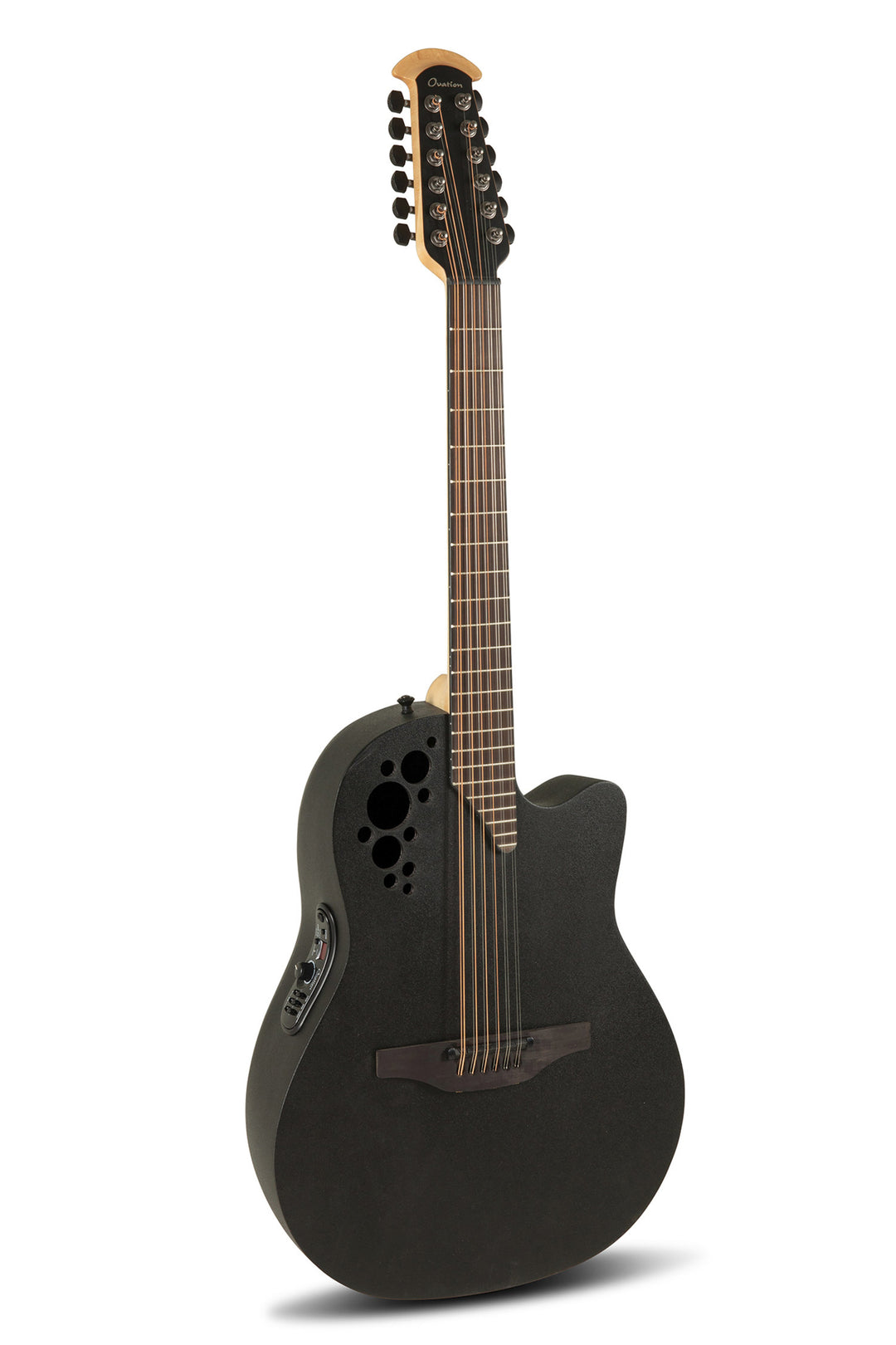 Ovation Guitarras electroacústica Elite TX Deep Contour Cutaway de 12 cuerdas - Black Textured (2058TX-5-G)