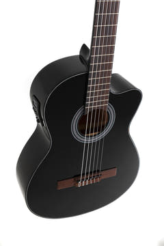 VGS Student Black guitarra clásica 4/4, electroacústica, negra, cutaway