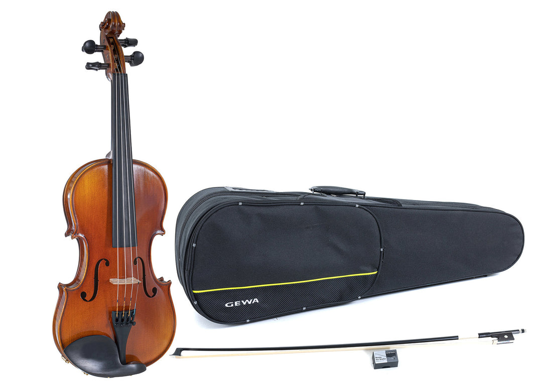 GEWA Violin Maestro 1 - 1/4 (listo para tocar, incluye case moldeado, arco de carbono y cuerdas Larsen Aurora, protegido para el transporte)