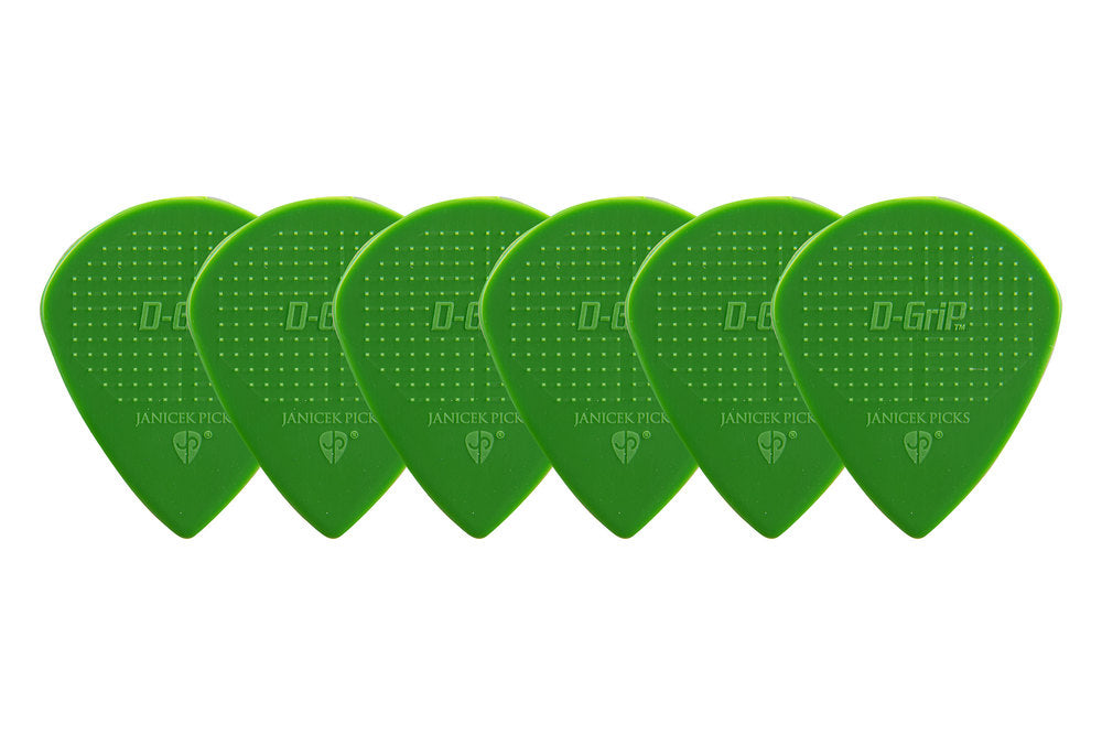 D-Grip Janicek Jazz púas, 1,00 mm, verdes, 6 unidades
