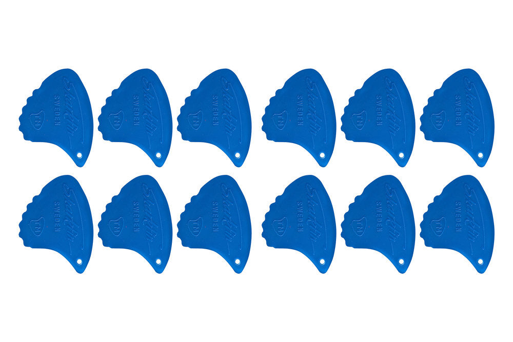Púas Shark Fin Relief, duras de 1,05 mm, azules, 12 uds.