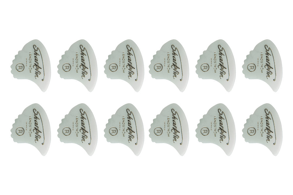 Púas Shark Fin Goldprint, medium, blancas, 12 uds.